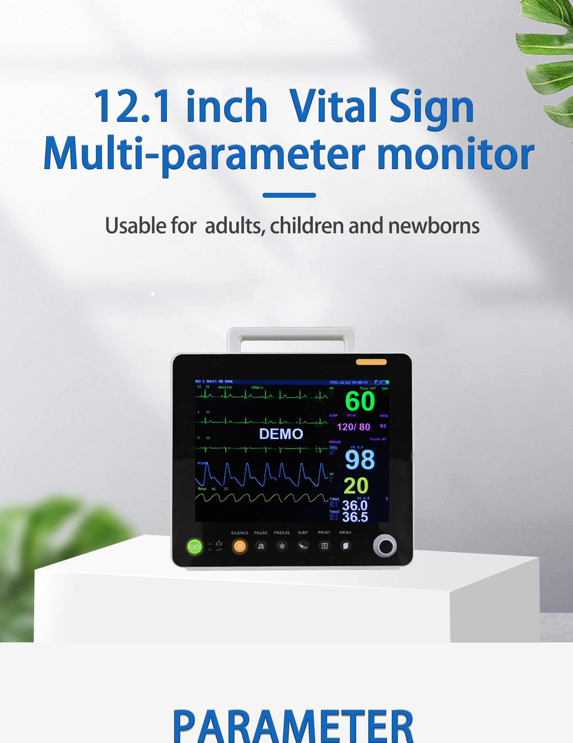Hospital Cardiac Monitor Patient Pathological Analysis Equipments Modular Plug In
