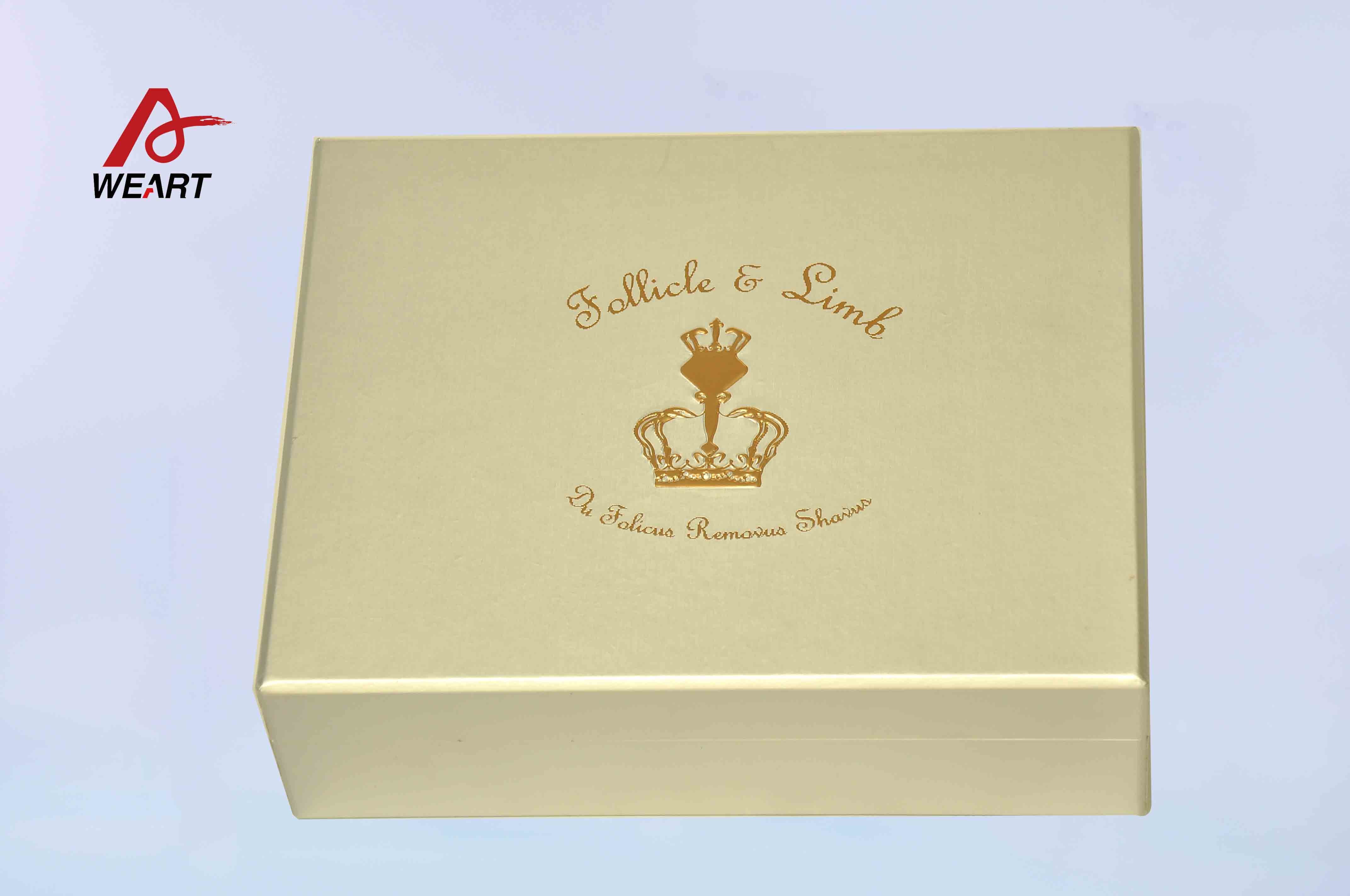 Jewelry Customized Paper Box Book Type Box Gold Color Hot Stamped Surface