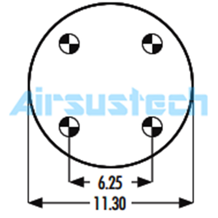 3B14-462 Goodyear Air Spring Bellows Cross FT 530-35 Contitech Aluminum Plate Air Isolator