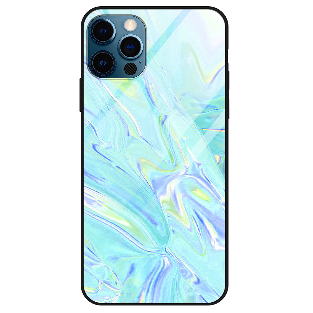 Glass Marble Phone Case Scratch Proof Soft Bumper Half Wrapped For Iphone