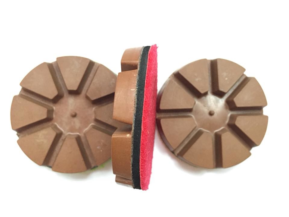 3"/75mm Copper Hybrid Transitional diamond pads for heavy concrete floor machine 10mm 15mm diamond segment thickness