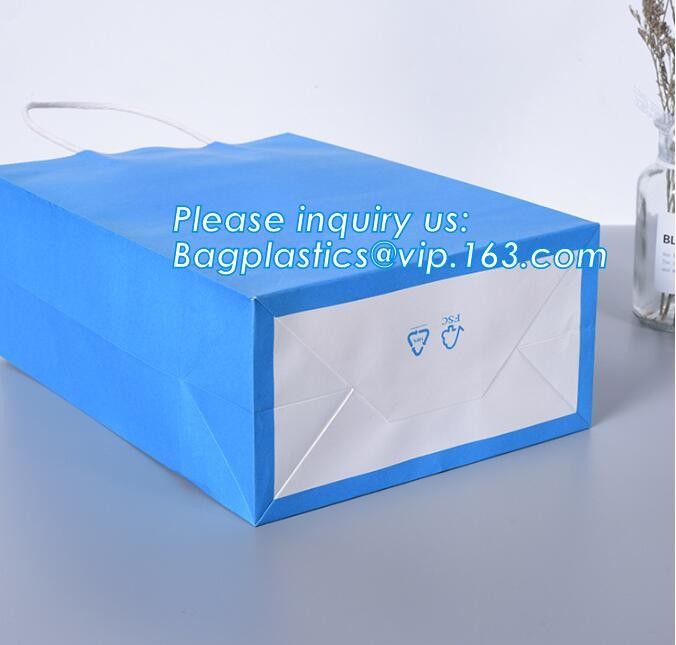 Custom Printed Accept Wholesale Stock White Brown Kraft Paper Shopping Bag With Handle No Minimum, carrier handle bags