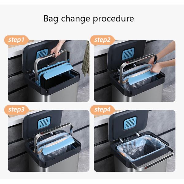 Smart Trash Can Automatic Bagging Smart Sensor Garbage Electric Touchless Square Automatic Bin Smart Home