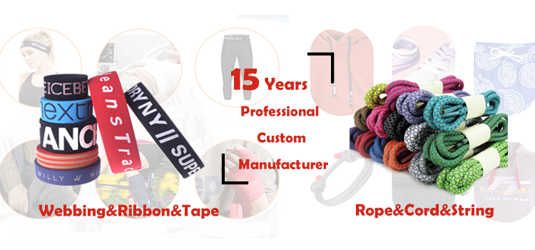 Band Striped Cotton Webbing Nylon Jacquard Elastic Cotton Webbing Tape