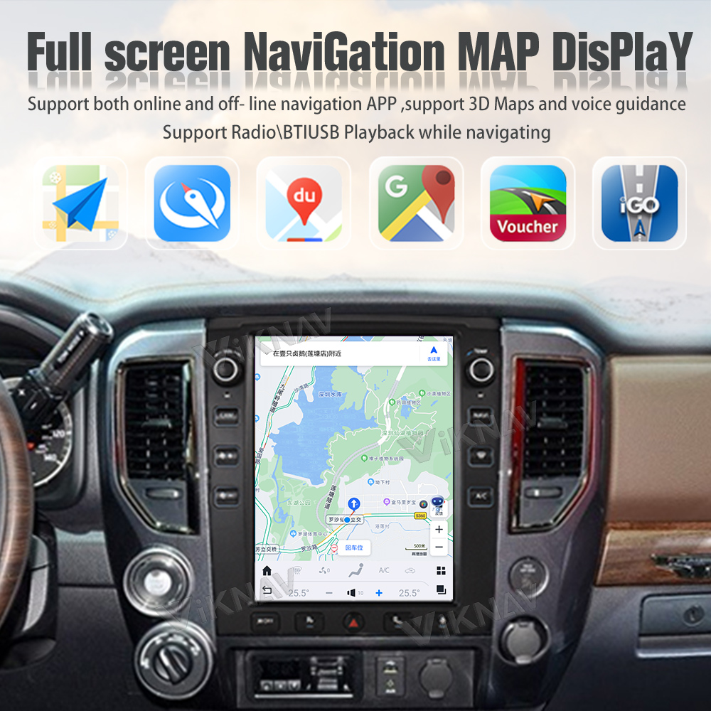12.1Inch Touch Screen Head Unit For 2016--2019 Nissan Titan GPS Navigation Multimedia Player Android Wireless Carplay
