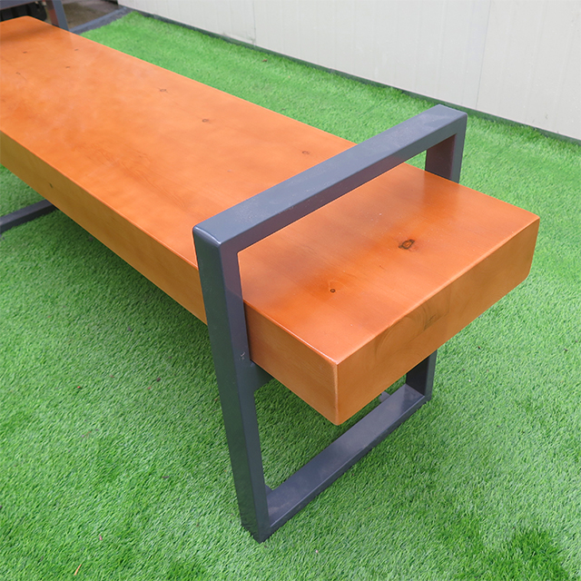 Patio Outdoor Metal Wood BENCHES Outdoor Furniture Moden Long Bench chair with FREE Customized service