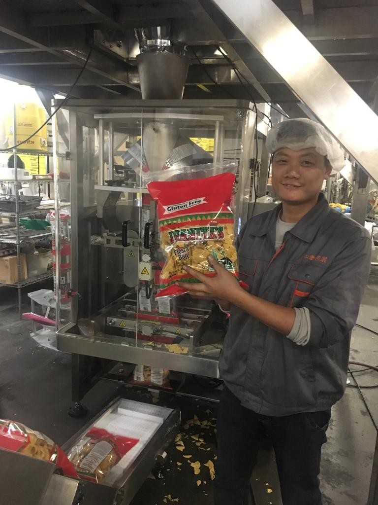 Popcorn Potato Chips Nuts Packing Machine With Nitrogen