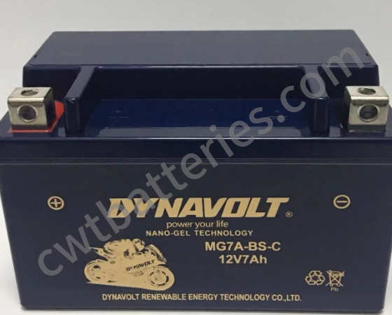 OEM Motorcycle Battery Replacement Nano Gel 12V 7Ah Agm Deep Cycle Dynavolt MG7A-BS-C