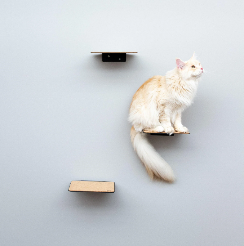 Aluminum Durable Metal Frame Cat Climbing Wall Shelves with Single-side Bracket Structure