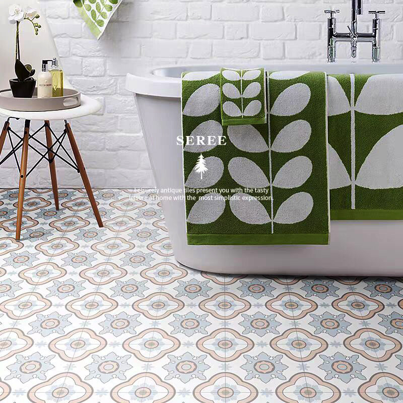 Waterproof blue 200x200mm Wall Ceramic Rustic Tiles For Kitchen And Decorative Floor Tile For Bathroom