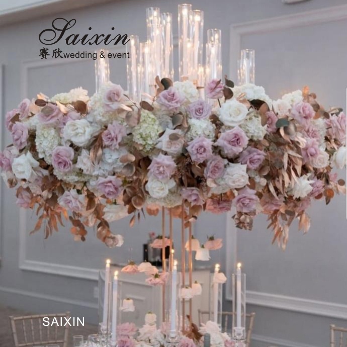 Diy Wedding Flower Stand Decor Gold Stainless Steel Flower Pot Stand Rack