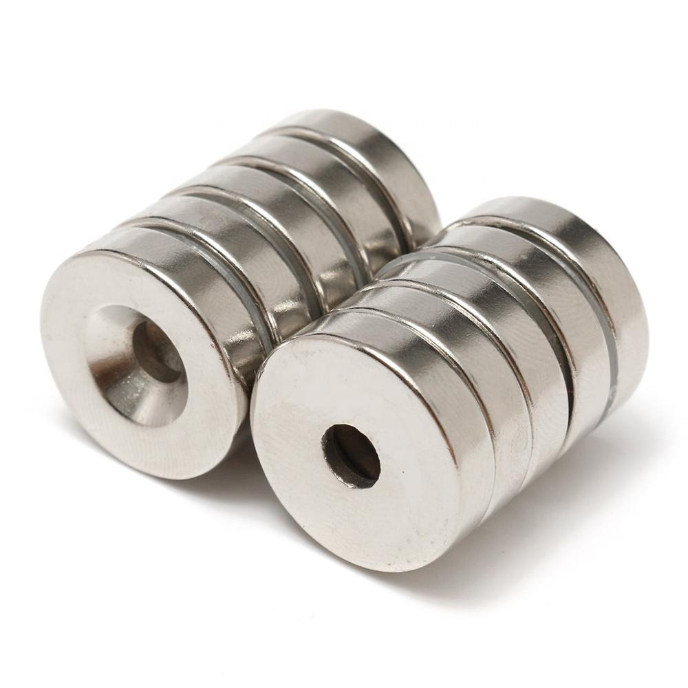 Rare Earth Hollow Circle Disc Magnet N52 with Countersunk Hole 10 and ±10% Tolerance