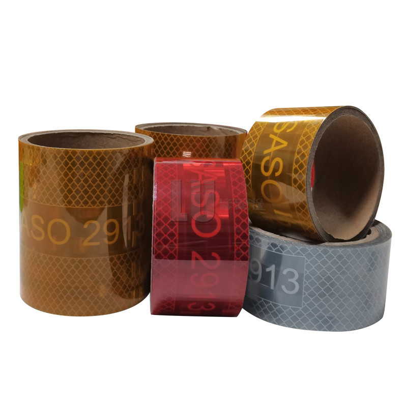 Curtain Side Vehicle Grade Yellow Conspicuity Reflective Tape Segmented Sticker