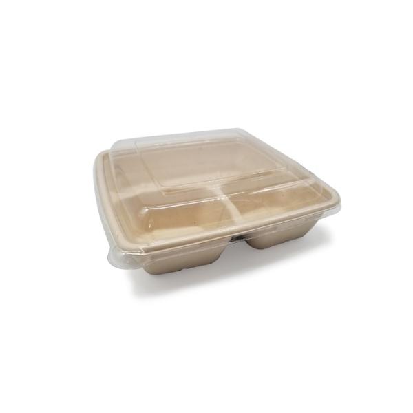 Cornstarch plastic 3 compartments 900ml microwave biodegradable food container