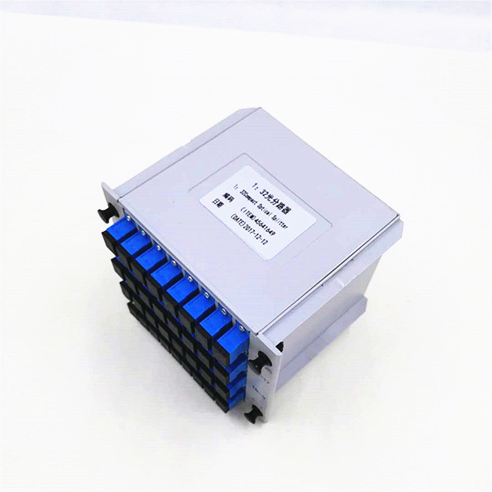 SC APC PLC 1X 32 1x16 single mode splitter fiber optical box 8 way FTTH PLC splitter with SC/UPC connector