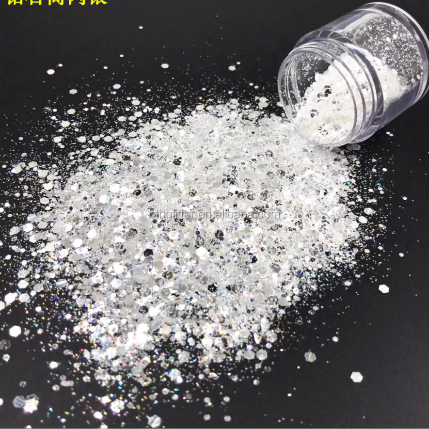 Other Holiday Supplies Slinky Silver Glitter Cosmetic Metallic Ultra Fine and Chunky Glitter for DIY Projects