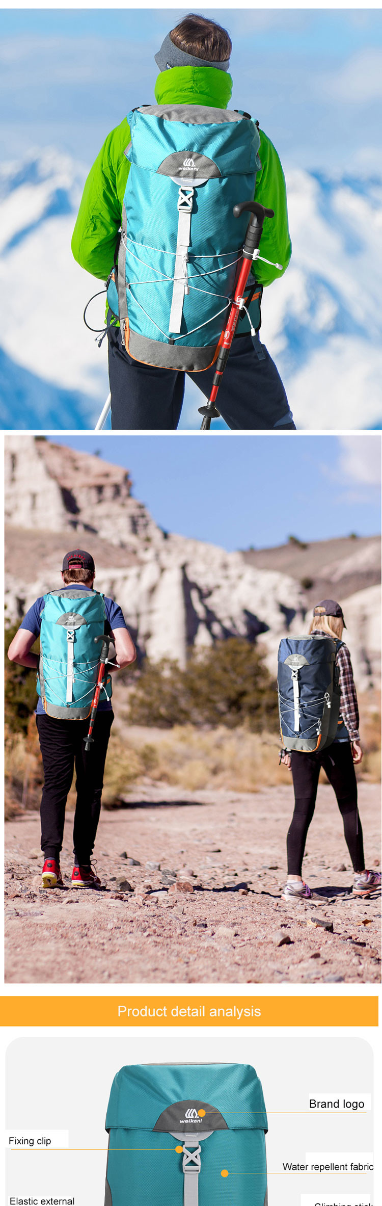 1.8 Inch Military Tactical Hiking Backpack 50 Liter Waterproof Outdoor Travel Backpack