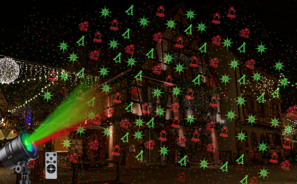 Christmas Red Green Laser Party Light Outdoor Plug In IP65 Waterproof Projection Light