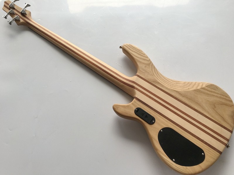 professional active electric bass guitar neck through body bass guitar with ashwood body