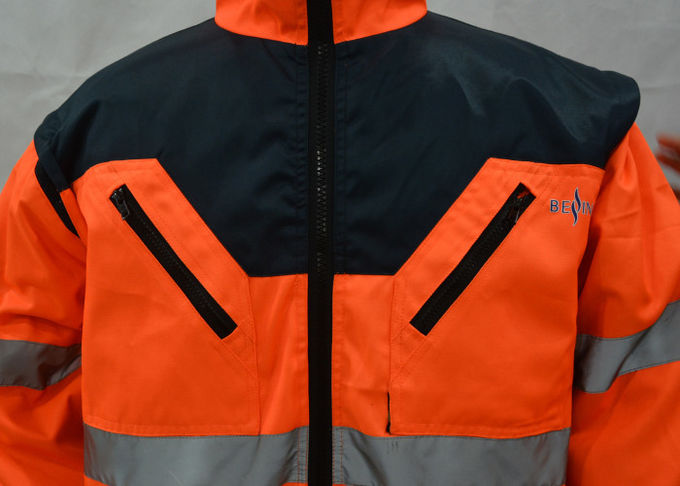 High Visible Mens Winter Work Clothes Pilot Jacket With Fake Fur Padded