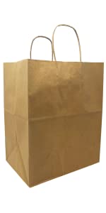 Reli. Kraft Paper Bags (100 Bags) 10" x 6.75" x 12" With Handles