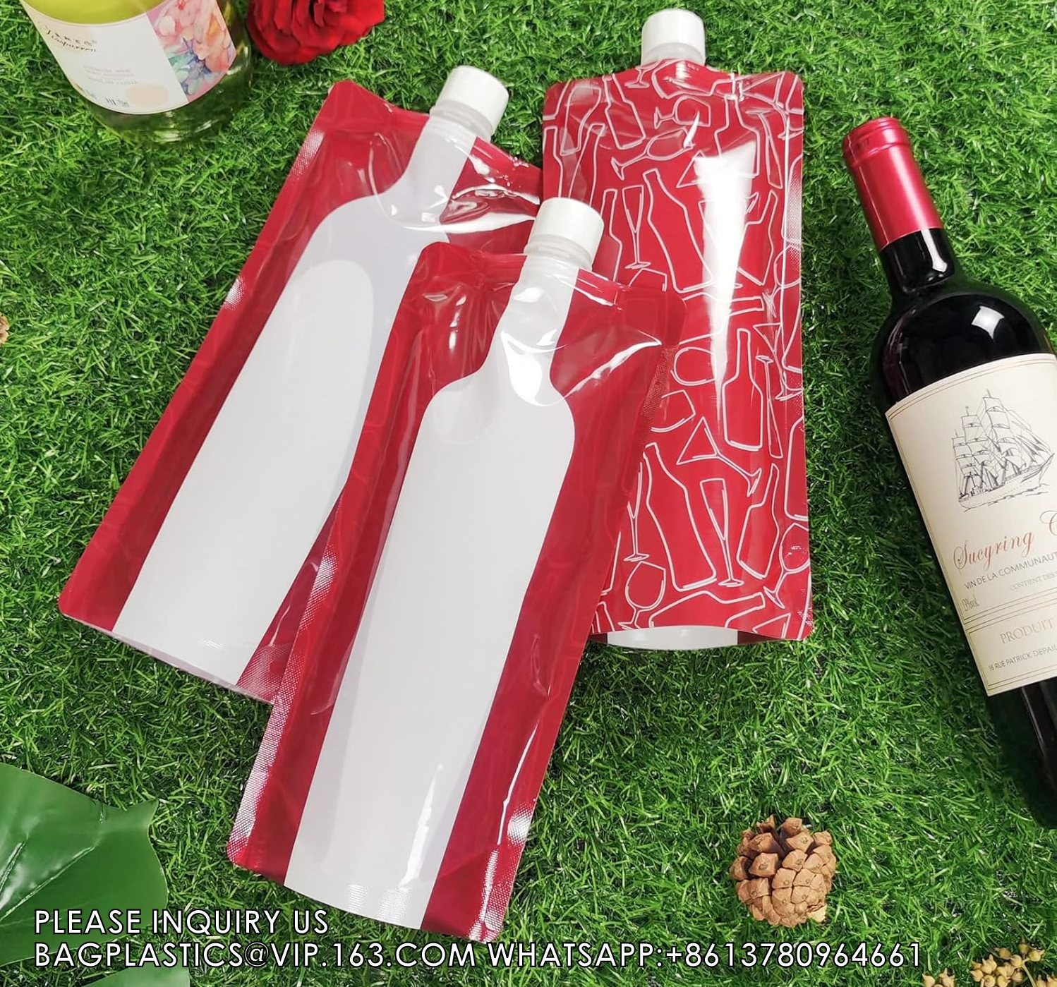 Foldable Wine Bags Travel Wine Bags Wine Pouch With Collapsible Funnel Wine Bottle Bag Flask For Travel,Party