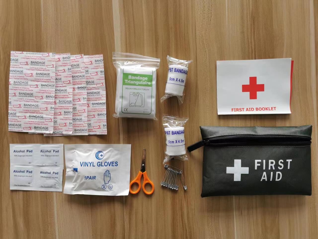 600D Blue / Black / Red First Aid Bag With 5X5CM Non Woven Wound PAD