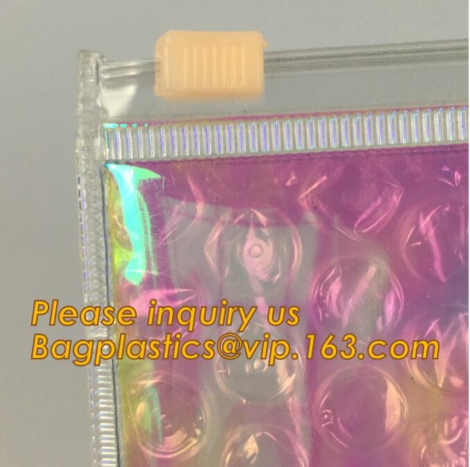 Cosmetic Slider Zip lockkk Bubble Bags Bubble Slide Pouch,Zip lockkk esd bubble bag bubble packaging wrap cosmetic pouch slide