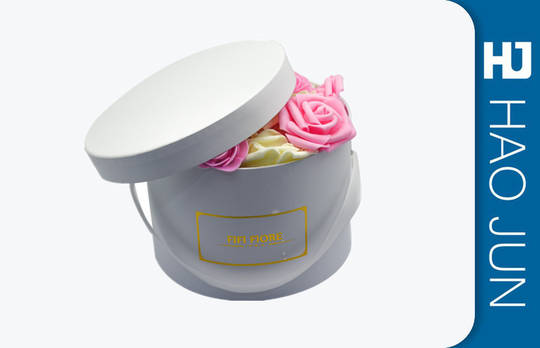 Black Flower Packing Boxes , Small Cardboard Boxes With Handles / Lids