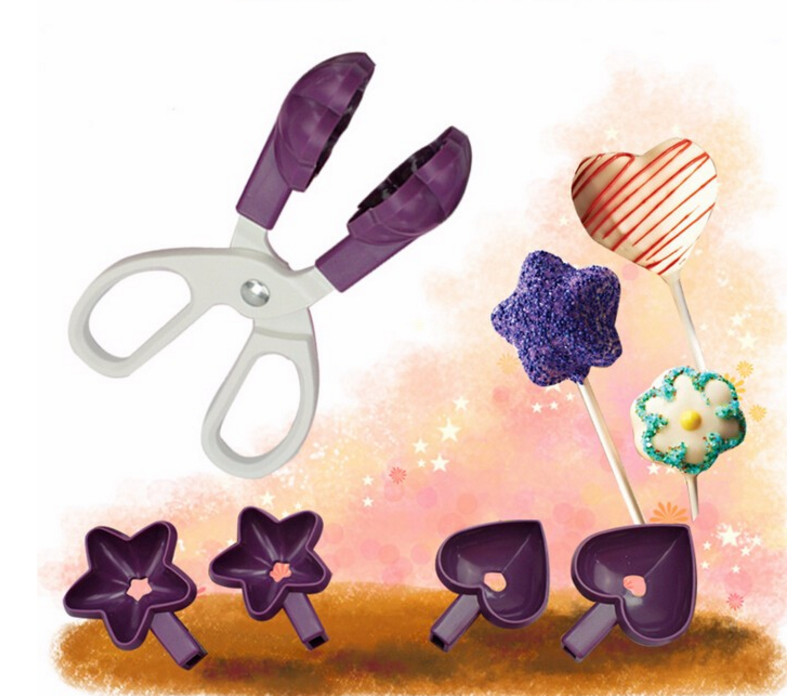 Heat Insulation Kitchen Baking Tools Plastic Heart Flower Star Scissor Mould