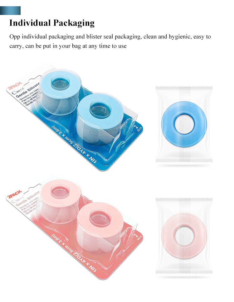 Security Seal Self Adhesive Body Wave Tape 2Pcs Pack Skin Friendly Silicone Gel Material Hair Eyelash Extensions