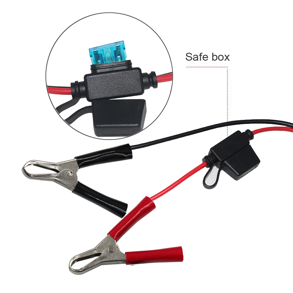 1.5m 5A Fused Alligator Clips To Dc SAE Battery Cable Warterproof