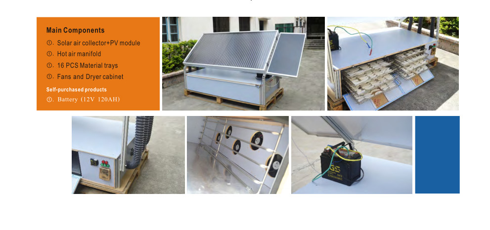 Easy Operation Solar Energy Dryer 5 DC Circulation Fans Vegetables Drying Machine