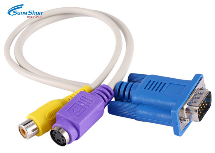 PC LAPTOP VGA D SUB Cable S-Video 3 RCA Composite AV TV Out Converter Adapter