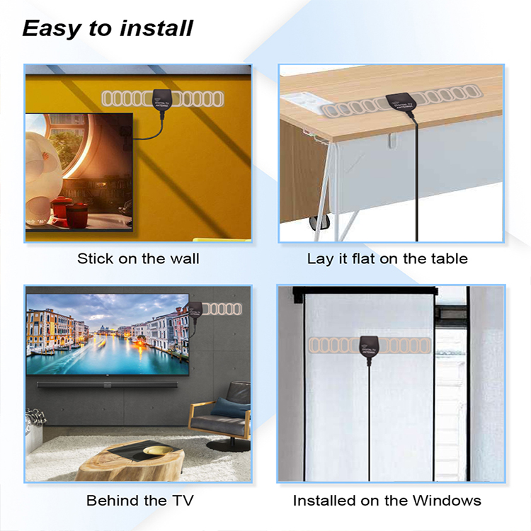 Long Range High Gain Tv Antenna ISDB ATSC DVB T DVB T2 4K HD Signal Booster 20dBi