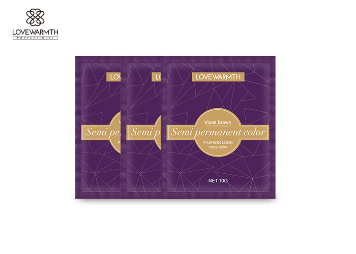Convenient Highlight Semi Permanent Hair Color Cream Shine Bright Violet Color