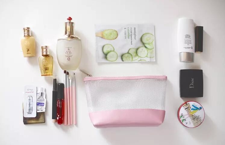 Beach Makeup Cosmetic Bag Vinyl Transparent Clear PVC Zipper Tote Design