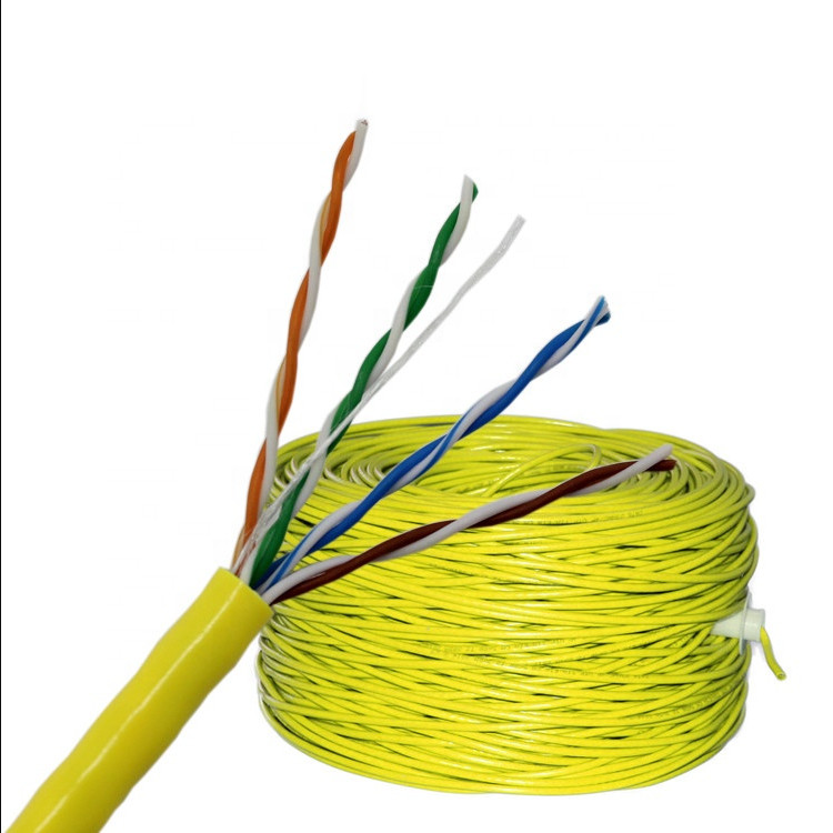 PVC Jacket Ethernet Cat5e LAN Cable With Copper CCA Conductor Material