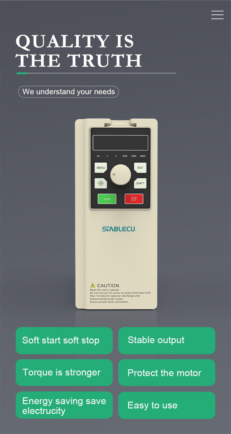 0.75KW Three Phase Frequency Converter Variable Speed Frequency Drive