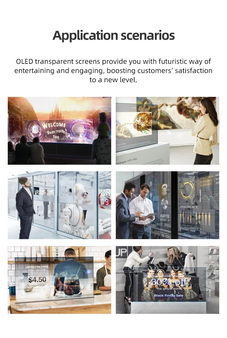 43inch Transparent OLED Signage 1 Ms Response Time Technology Integration