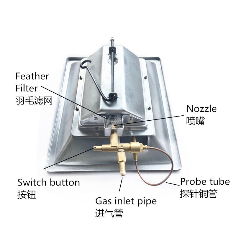 Energy Saving Portable Infrared Gas Heater Burner With Shell For Home