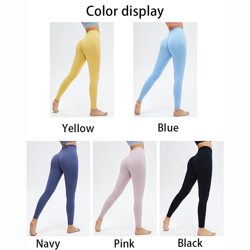 Four Way Stretch Seamless Workout Leggings High Waisted Nylon Tight