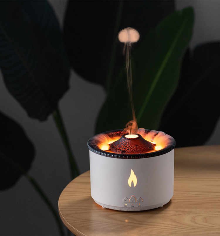 Newest Luxury Volcanic Flame Aroma Diffuser Oil Aroma 360 Diffuser Ultrasonic Scent Machine 3d Fire Flame Aroma Diffuser