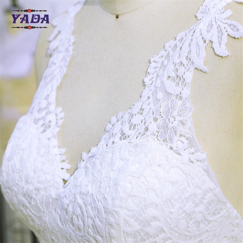Women slim fit v neck alibaba lace sexy bridal mermaid dress patterns wedding dresses China