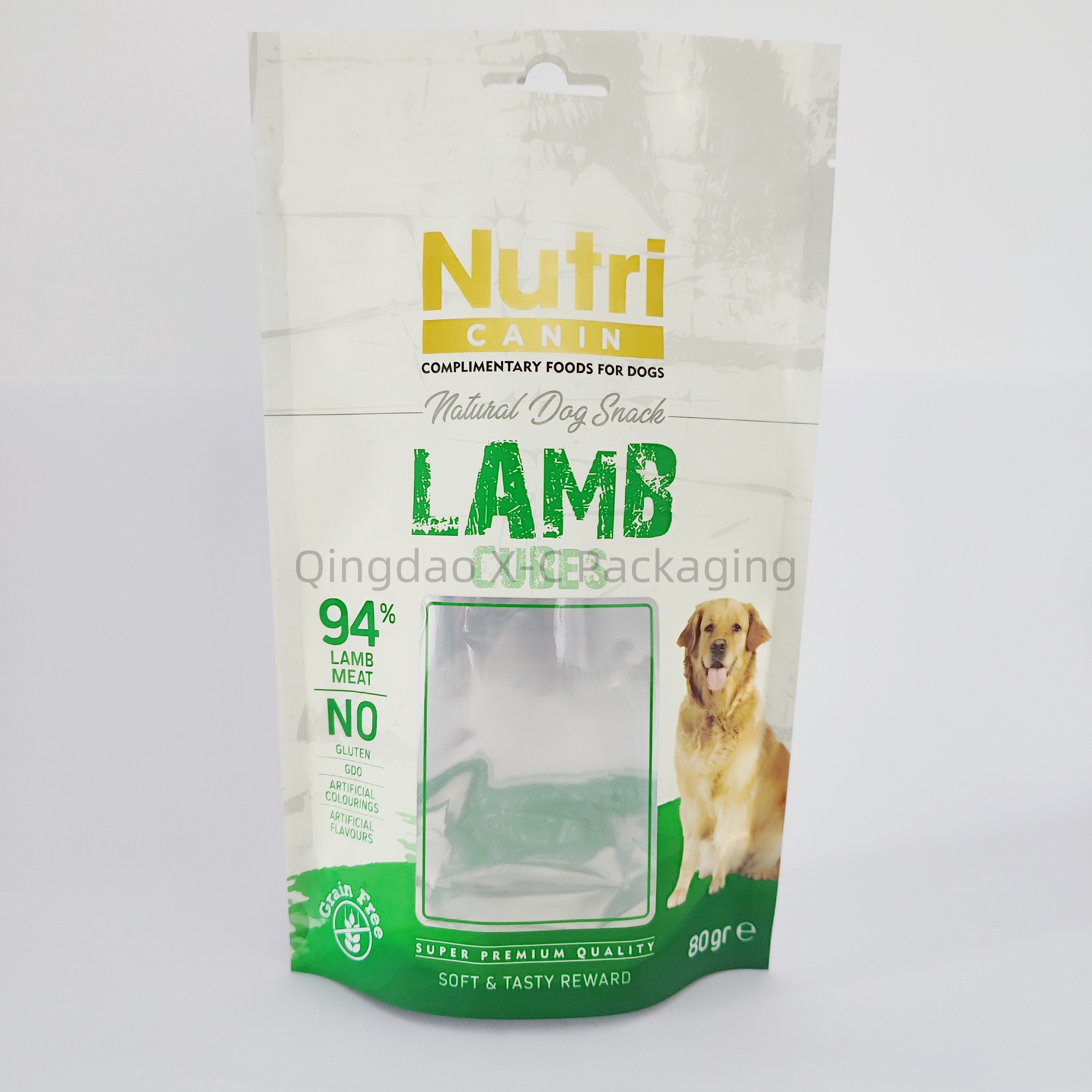 Pet Food Stand Up Pouches With Window For Packaging Resealable Zipper Lock
