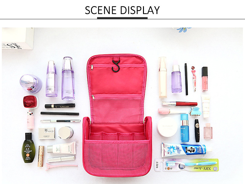 Women Waterproof Oxford Hanging Cosmetic Bag For Travel