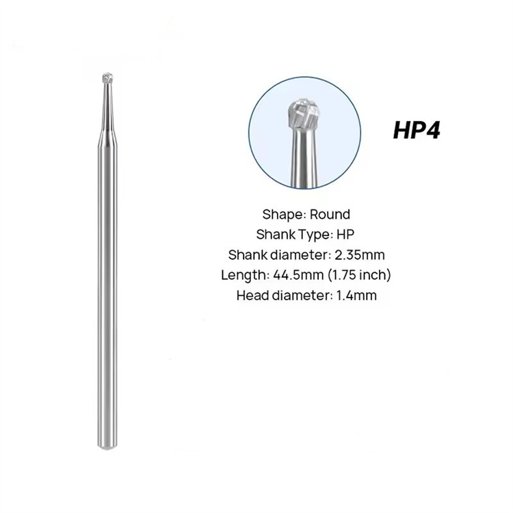 Tungsten HP Polishing Carbide Bur 2.35mm Dental HP Carbide Bur For Straight Handpiece