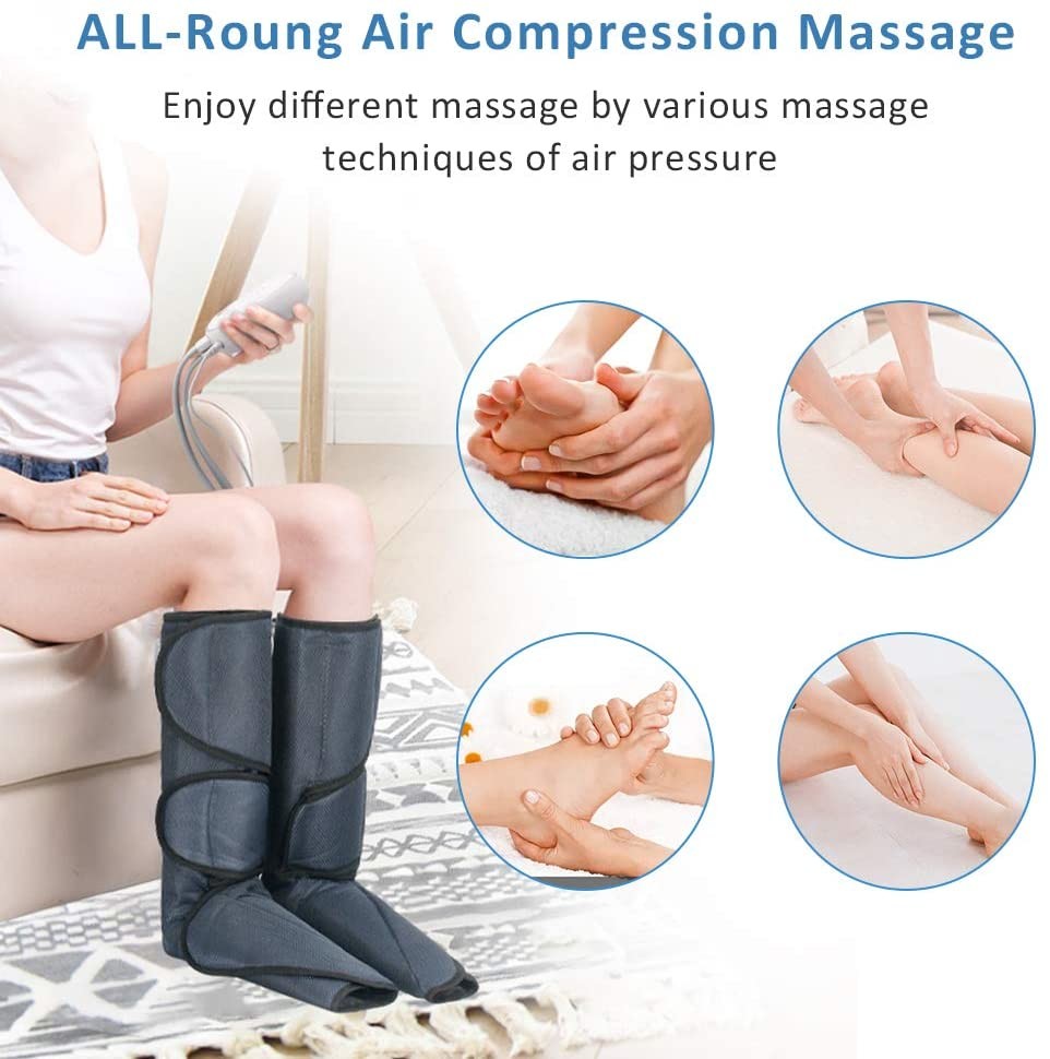 Heat 21W Air Pressure Foot And Leg Compression Massager For Circulation