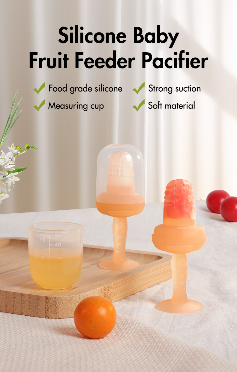 Soft And Durable Food Grade Silicone Baby Food Pouch Retail Box Teething Relief Toy Relieve Pain