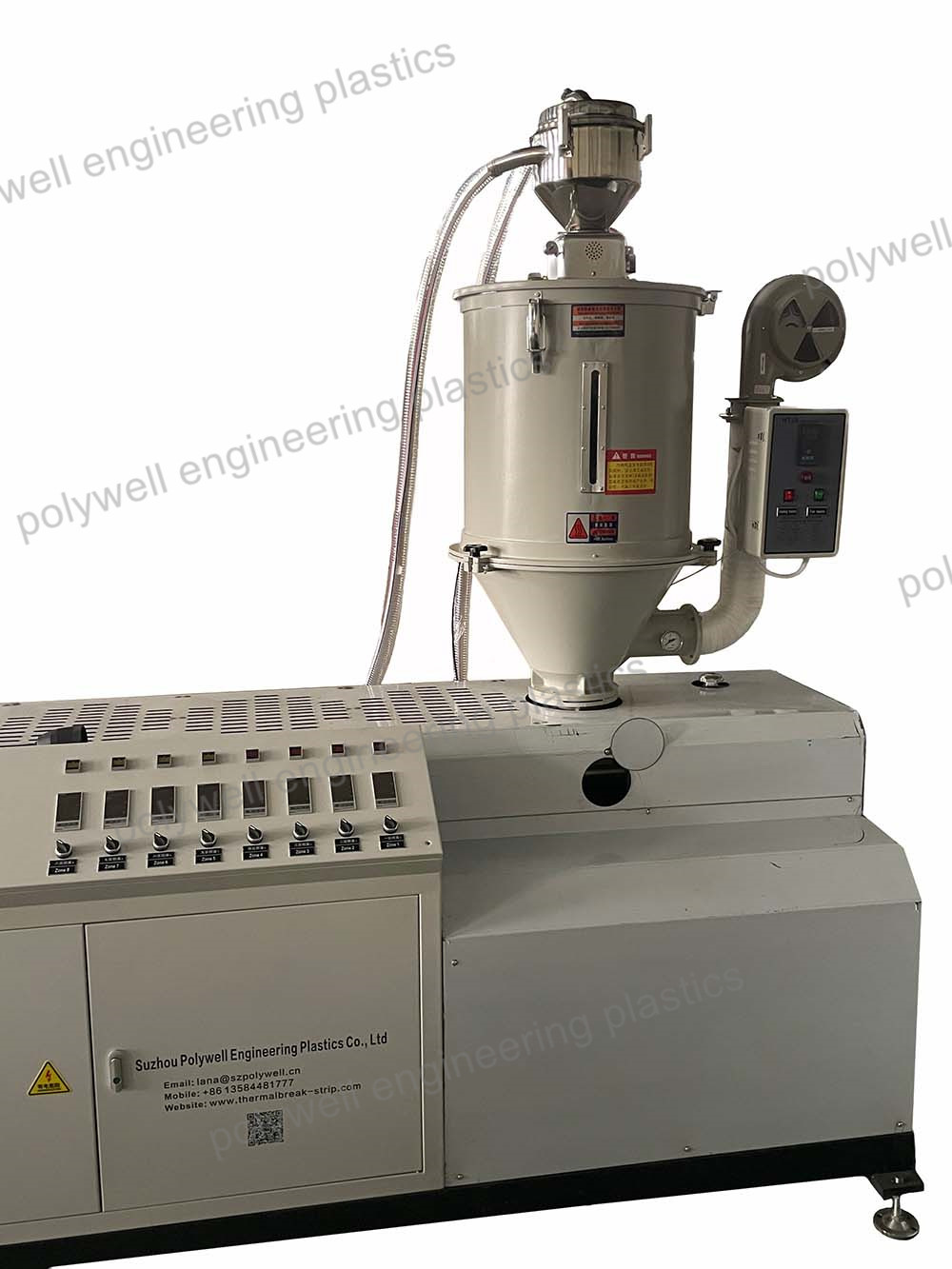 Automatic Industrial Single Screw Extruder , PA66 Nylon Extruder Machine with Professional Dryer